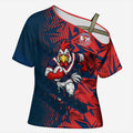 Sydney Roosters Rugby Cross Shoulder Shirt Fierce Mascot Geometric Tribal Art