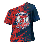 Sydney Roosters Rugby Cross Shoulder Shirt Fierce Mascot Geometric Tribal Art