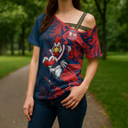 Sydney Roosters Rugby Cross Shoulder Shirt Fierce Mascot Geometric Tribal Art