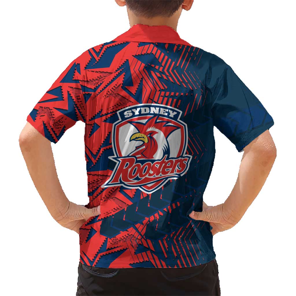 Sydney Roosters Rugby Family Matching Mermaid Dress and Hawaiian Shirt Fierce Mascot Geometric Tribal Art