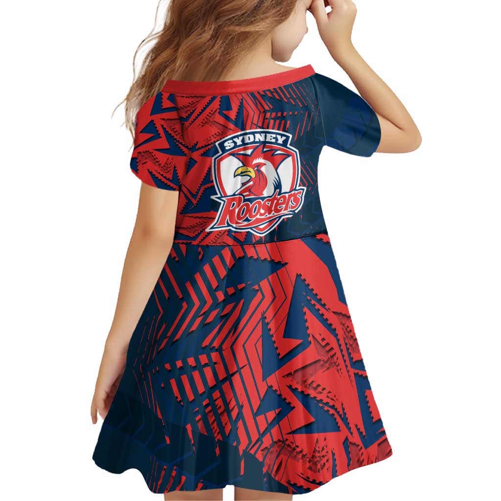 Sydney Roosters Rugby Family Matching Mermaid Dress and Hawaiian Shirt Fierce Mascot Geometric Tribal Art