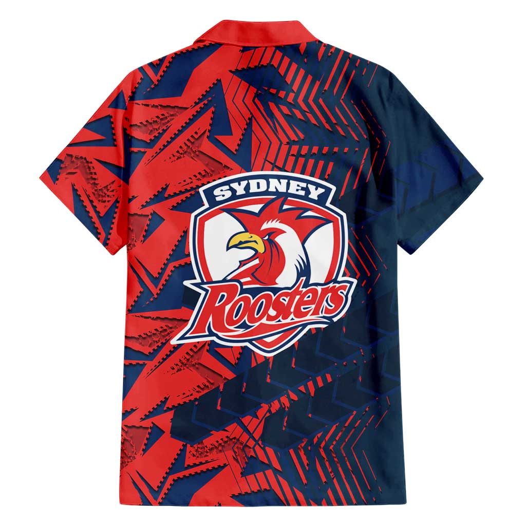Sydney Roosters Rugby Family Matching Mermaid Dress and Hawaiian Shirt Fierce Mascot Geometric Tribal Art
