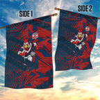 Sydney Roosters Rugby Garden Flag Fierce Mascot Geometric Tribal Art
