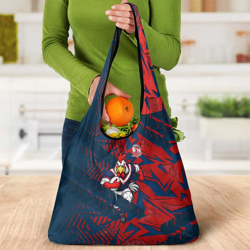 Sydney Roosters Rugby Grocery Bag Fierce Mascot Geometric Tribal Art