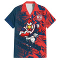 Sydney Roosters Rugby Hawaiian Shirt Fierce Mascot Geometric Tribal Art