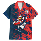 Sydney Roosters Rugby Hawaiian Shirt Fierce Mascot Geometric Tribal Art
