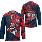 Sydney Roosters Rugby Hockey Jersey Fierce Mascot Geometric Tribal Art