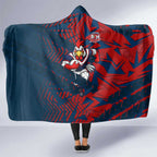 Sydney Roosters Rugby Hooded Blanket Fierce Mascot Geometric Tribal Art