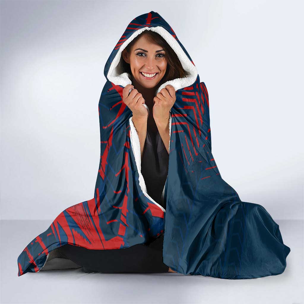 Sydney Roosters Rugby Hooded Blanket Fierce Mascot Geometric Tribal Art