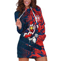 Sydney Roosters Rugby Hoodie Dress Fierce Mascot Geometric Tribal Art