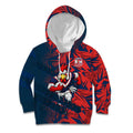 Sydney Roosters Rugby Kid Hoodie Fierce Mascot Geometric Tribal Art