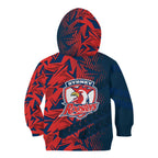 Sydney Roosters Rugby Kid Hoodie Fierce Mascot Geometric Tribal Art