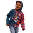Sydney Roosters Rugby Kid Hoodie Fierce Mascot Geometric Tribal Art