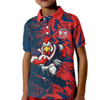 Sydney Roosters Rugby Kid Polo Shirt Fierce Mascot Geometric Tribal Art