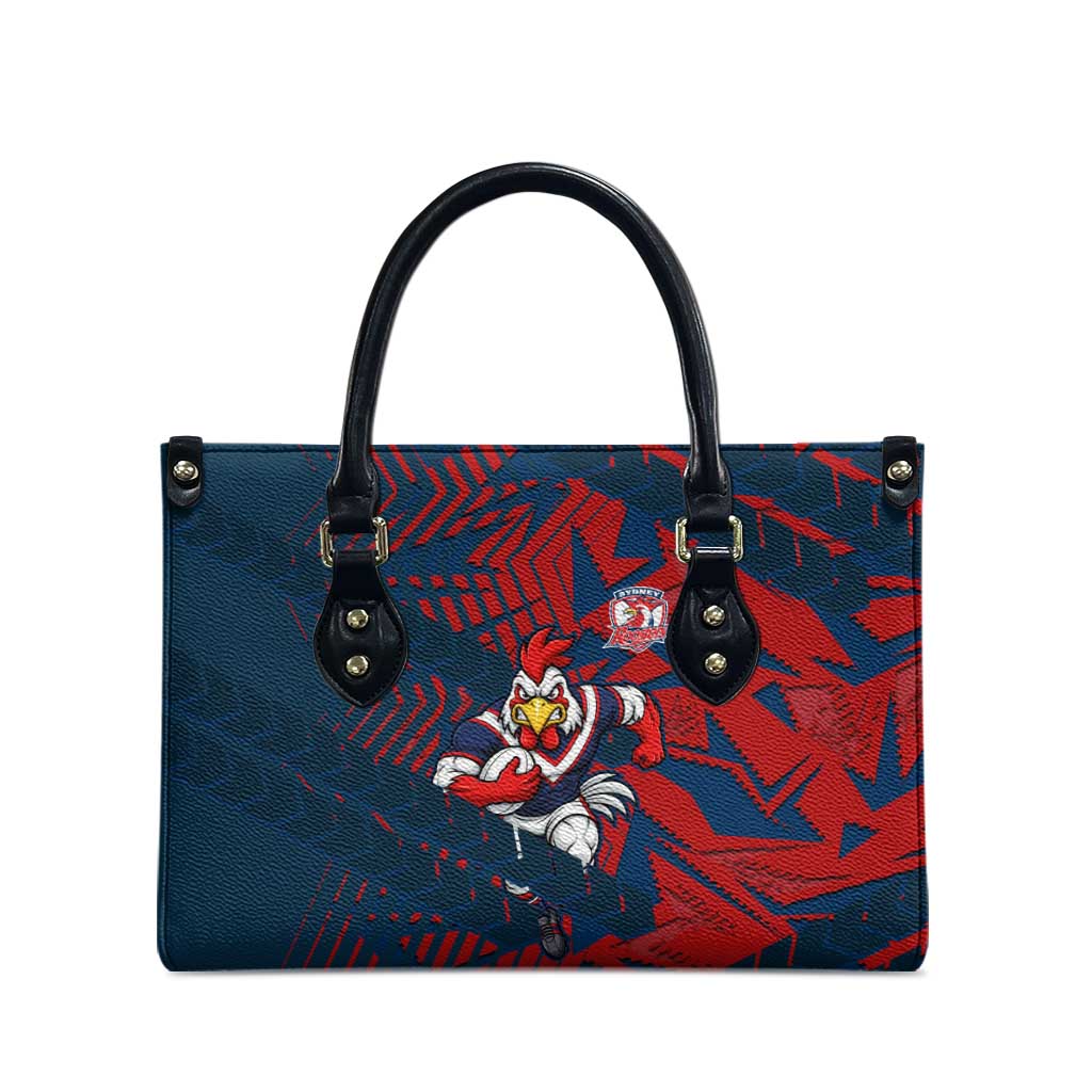 Sydney Roosters Rugby Leather Bag Fierce Mascot Geometric Tribal Art