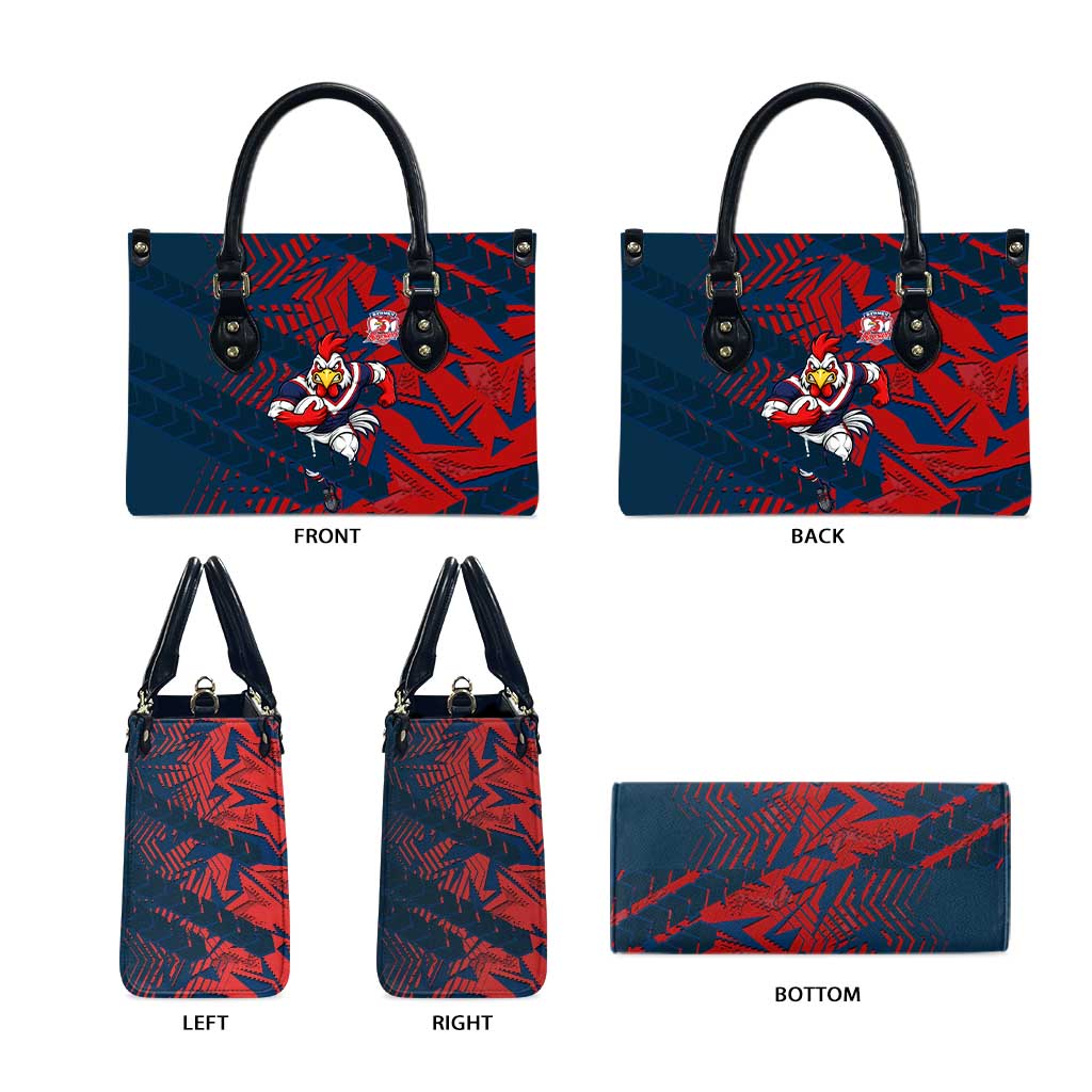 Sydney Roosters Rugby Leather Bag Fierce Mascot Geometric Tribal Art