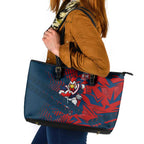 Sydney Roosters Rugby Leather Tote Bag Fierce Mascot Geometric Tribal Art