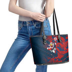 Sydney Roosters Rugby Leather Tote Bag Fierce Mascot Geometric Tribal Art