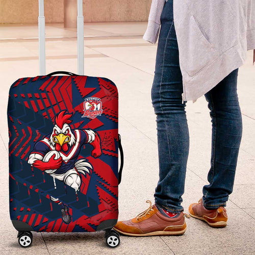Sydney Roosters Rugby Luggage Cover Fierce Mascot Geometric Tribal Art