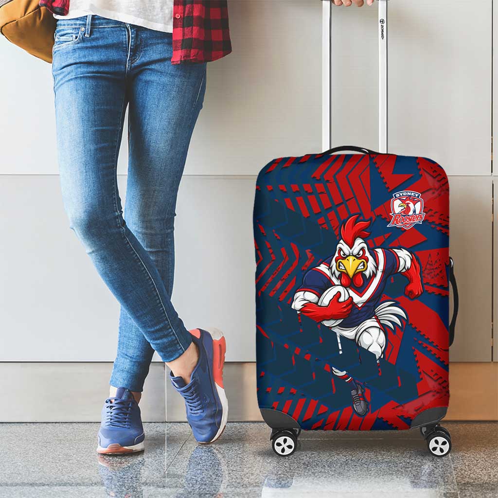 Sydney Roosters Rugby Luggage Cover Fierce Mascot Geometric Tribal Art