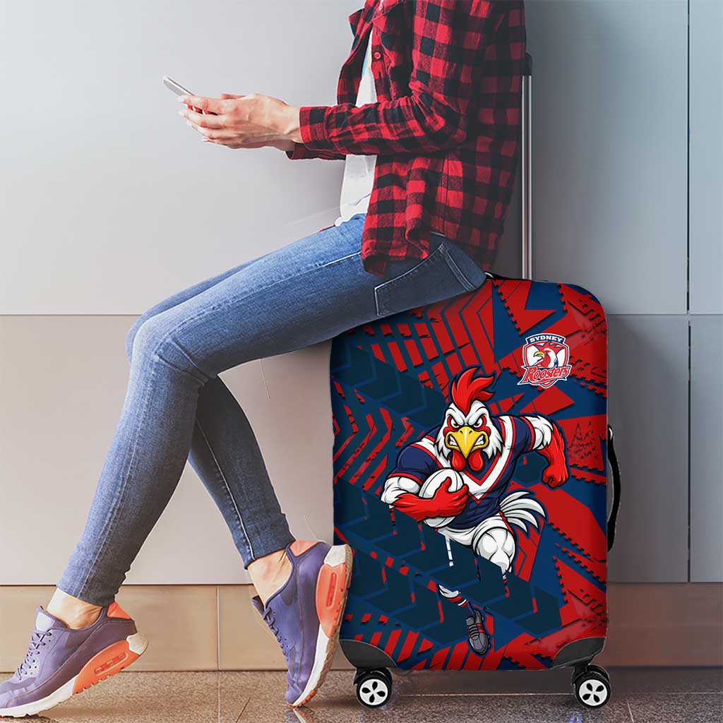 Sydney Roosters Rugby Luggage Cover Fierce Mascot Geometric Tribal Art