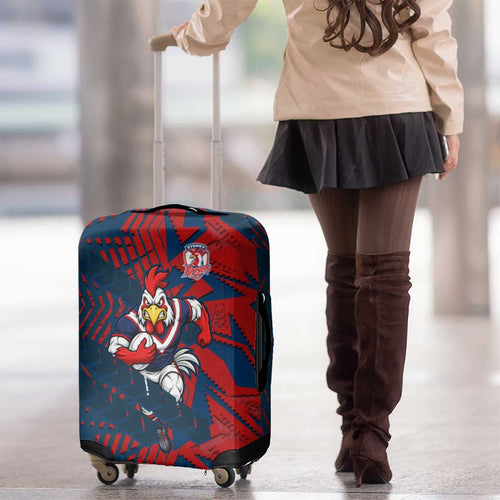 Sydney Roosters Rugby Luggage Cover Fierce Mascot Geometric Tribal Art
