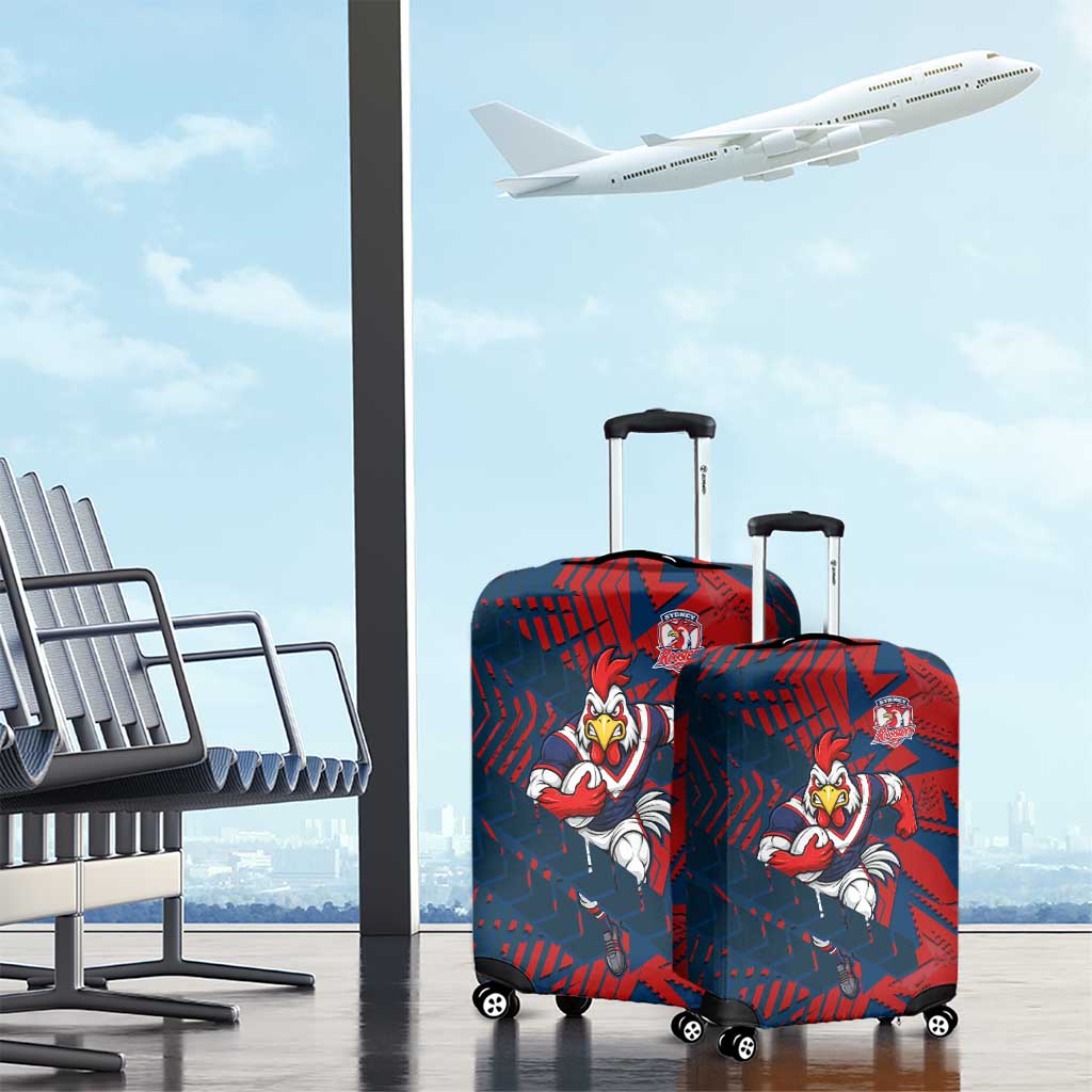 Sydney Roosters Rugby Luggage Cover Fierce Mascot Geometric Tribal Art