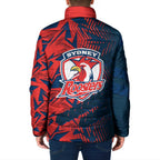Sydney Roosters Rugby Padded Jacket Fierce Mascot Geometric Tribal Art