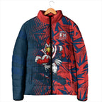 Sydney Roosters Rugby Padded Jacket Fierce Mascot Geometric Tribal Art