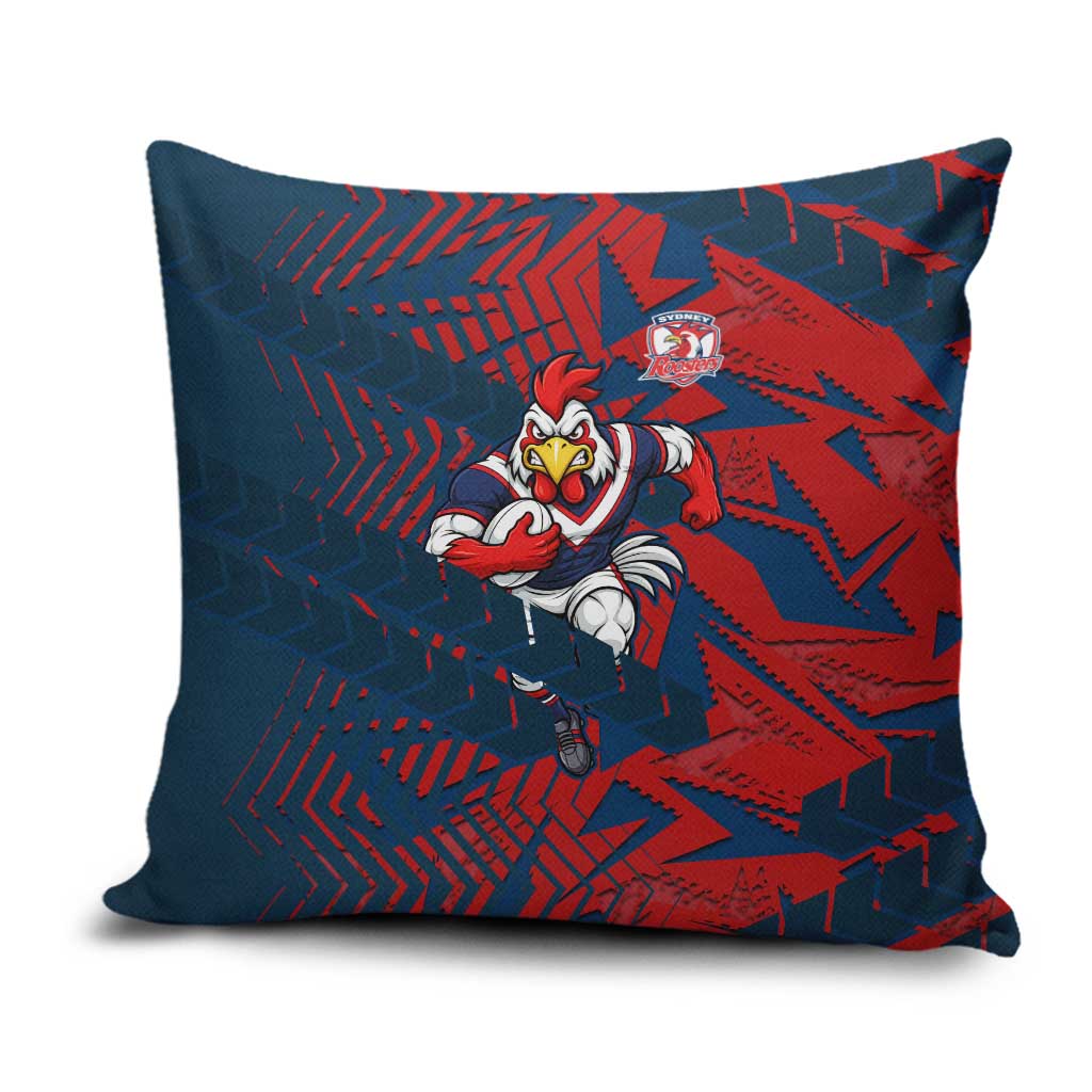 Sydney Roosters Rugby Pillow Cover Fierce Mascot Geometric Tribal Art