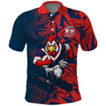 Sydney Roosters Rugby Polo Shirt Fierce Mascot Geometric Tribal Art