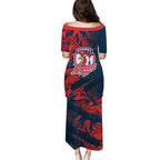 Sydney Roosters Rugby Puletasi Fierce Mascot Geometric Tribal Art