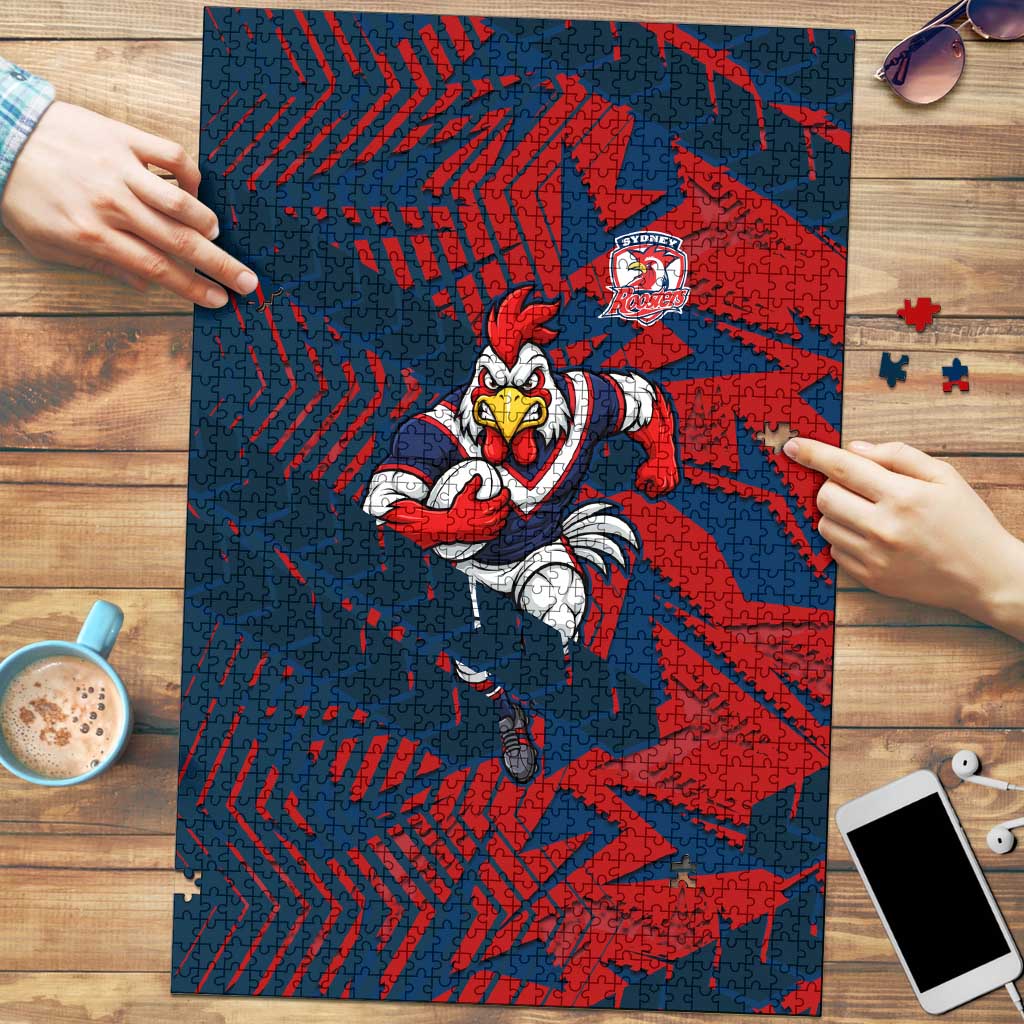 Sydney Roosters Rugby Puzzle Fierce Mascot Geometric Tribal Art