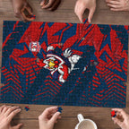 Sydney Roosters Rugby Puzzle Fierce Mascot Geometric Tribal Art