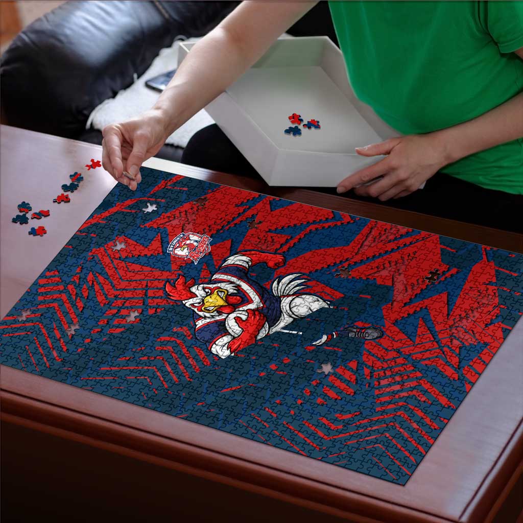 Sydney Roosters Rugby Puzzle Fierce Mascot Geometric Tribal Art