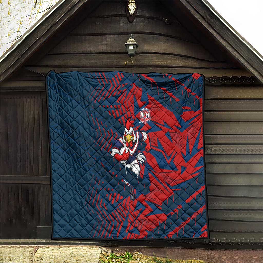 Sydney Roosters Rugby Quilt Fierce Mascot Geometric Tribal Art