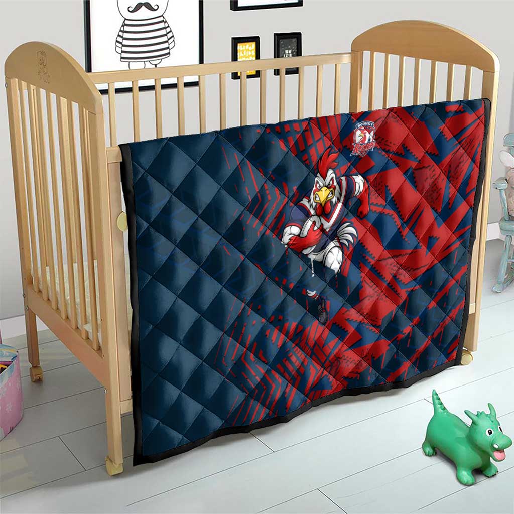 Sydney Roosters Rugby Quilt Fierce Mascot Geometric Tribal Art