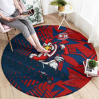 Sydney Roosters Rugby Round Carpet Fierce Mascot Geometric Tribal Art