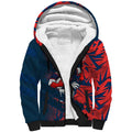 Sydney Roosters Rugby Sherpa Hoodie Fierce Mascot Geometric Tribal Art