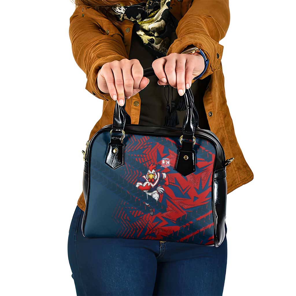 Sydney Roosters Rugby Shoulder Handbag Fierce Mascot Geometric Tribal Art