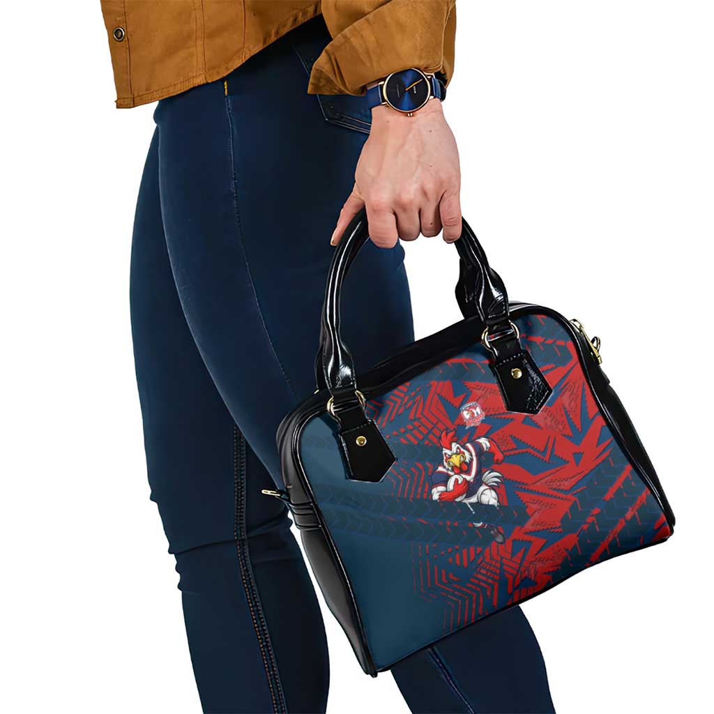 Sydney Roosters Rugby Shoulder Handbag Fierce Mascot Geometric Tribal Art