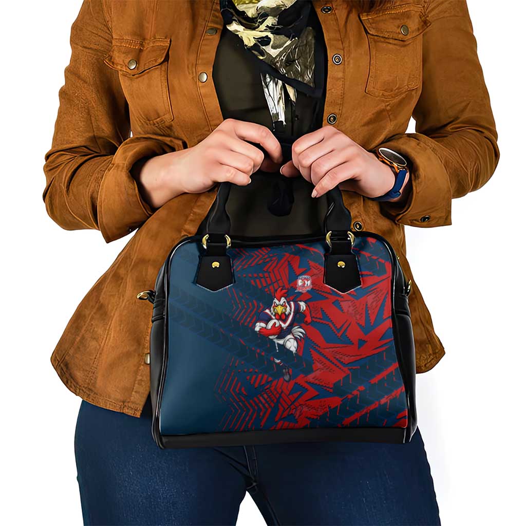 Sydney Roosters Rugby Shoulder Handbag Fierce Mascot Geometric Tribal Art