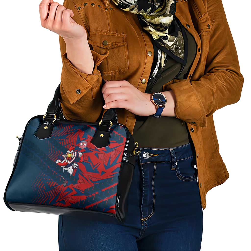 Sydney Roosters Rugby Shoulder Handbag Fierce Mascot Geometric Tribal Art