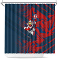 Sydney Roosters Rugby Shower Curtain Fierce Mascot Geometric Tribal Art