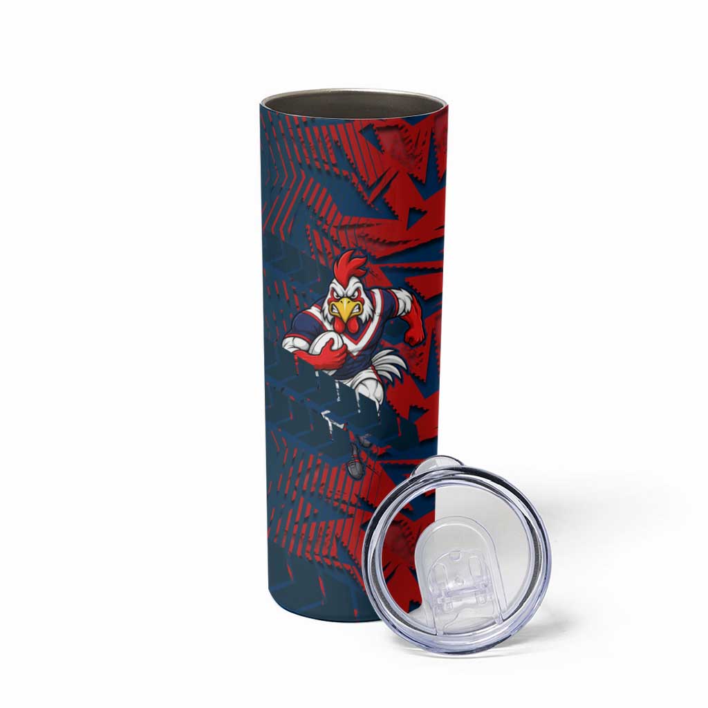 Sydney Roosters Rugby Skinny Tumbler Fierce Mascot Geometric Tribal Art