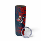 Sydney Roosters Rugby Skinny Tumbler Fierce Mascot Geometric Tribal Art