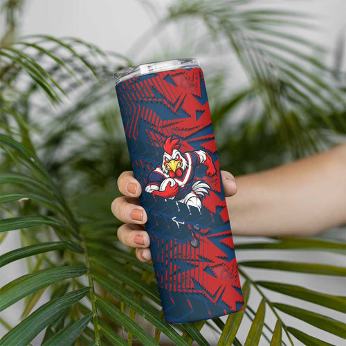 Sydney Roosters Rugby Skinny Tumbler Fierce Mascot Geometric Tribal Art