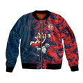 Sydney Roosters Rugby Sleeve Zip Bomber Jacket Fierce Mascot Geometric Tribal Art