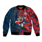Sydney Roosters Rugby Sleeve Zip Bomber Jacket Fierce Mascot Geometric Tribal Art