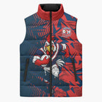 Sydney Roosters Rugby Sleeveless Puffer Jacket Fierce Mascot Geometric Tribal Art